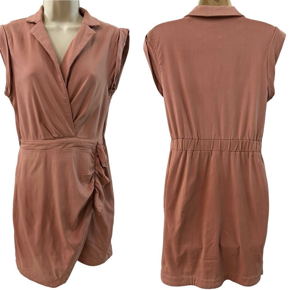 Milk & Honey ~ Dusty Rose Pink Dress ~ Sleeveless ~ Faux wrap ~ size M